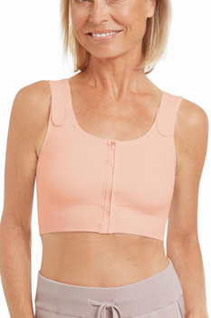 Biustonosz kompresujący  Amoena Pamela ZIP-ST-HiGH_pudrowy róż
